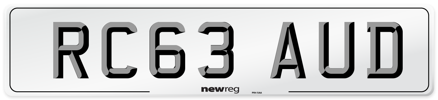 RC63 AUD Number Plate from New Reg